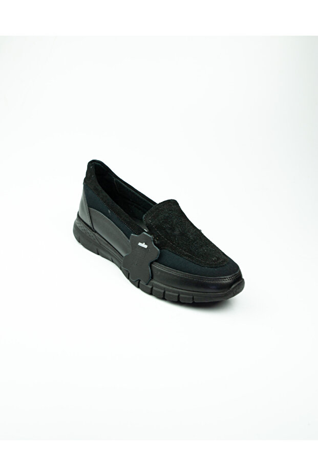 105246 Five Point Black Leather Women's Casual Shoes
