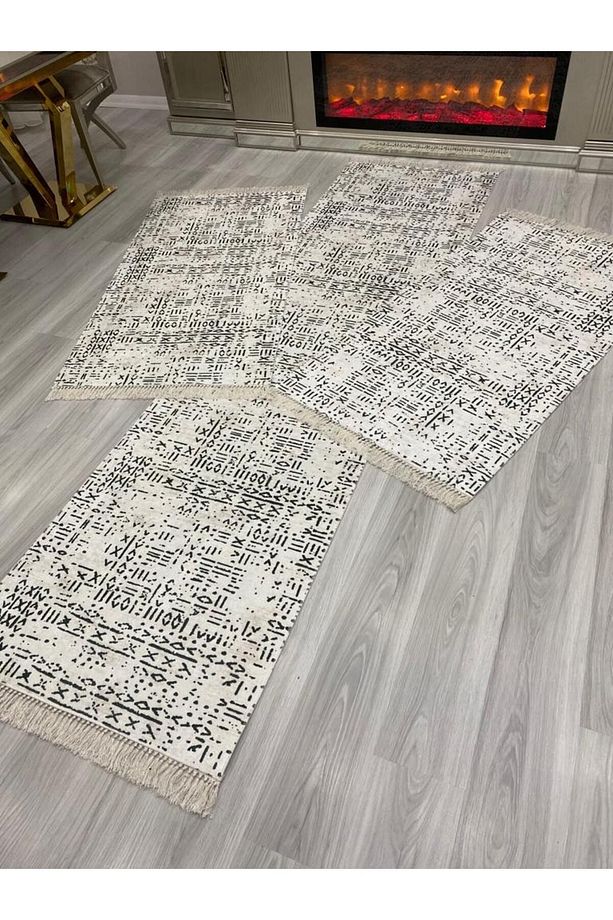 Yatak Odası Halısı Seti 3'lü Yatak Odası Halı Takımı 2 Adet 80x150 1 Adet 80x300cm Kaymaz Halı Seti - 3