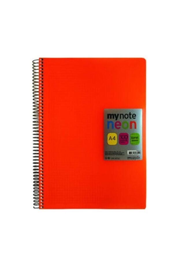 Flex 100 Yp Spiral Pp Cover A/4 Squared Neon Notebook (قطعة واحدة)
