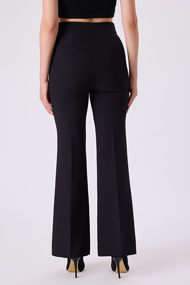 Hafif geniş paça örme pantolon - 2