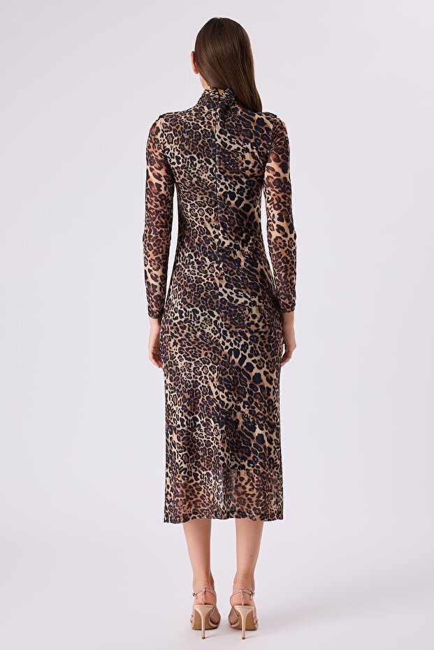 Leopar tül elbise - 2