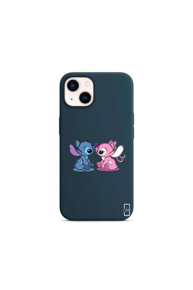 Ppkin iPhone 15 Navy Blue Launch Case Stich Love