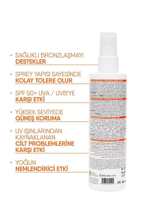 Tüm Cilt Tipleri Için Suya Dayanıklı Güneş Koruyucu Krem Sprey Spf 50 Yüksek Koruma (200 ML) - 5
