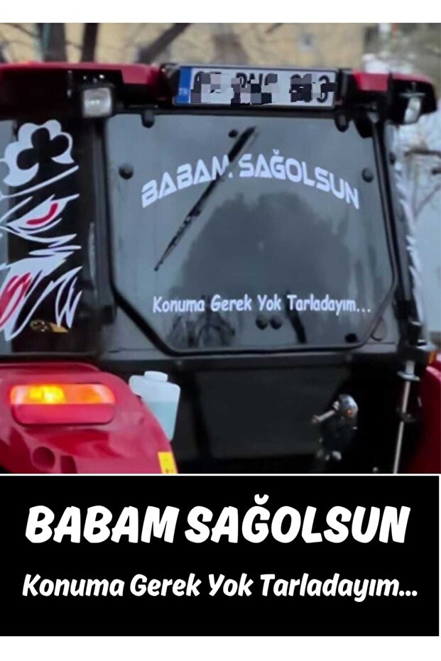 No Location Needed I'M in the Field, Dad, Good Luck, Sticker Text Tractor, Glass Lettering
