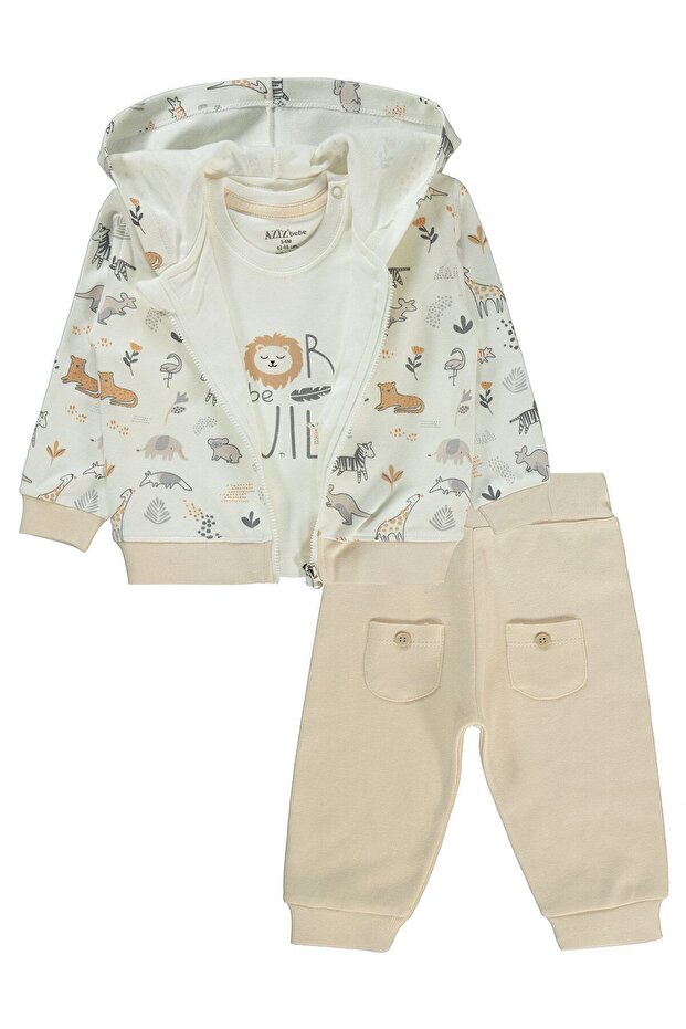 Baby Girl 3-Piece Set 3-24 Months Ecru