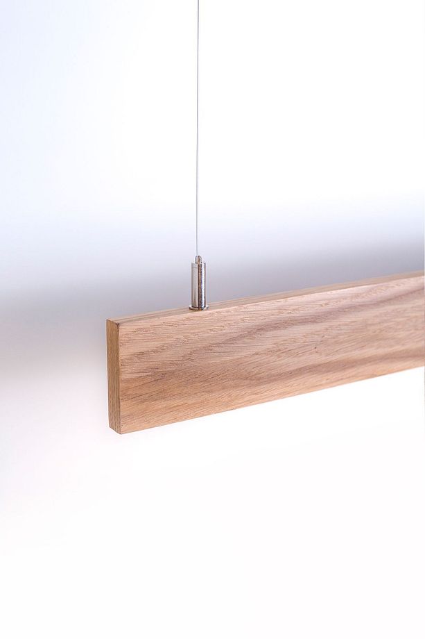 Slim Modern Meşe Ahşap Aydınlatma - Minimal Led Sarkıt Avize - 5
