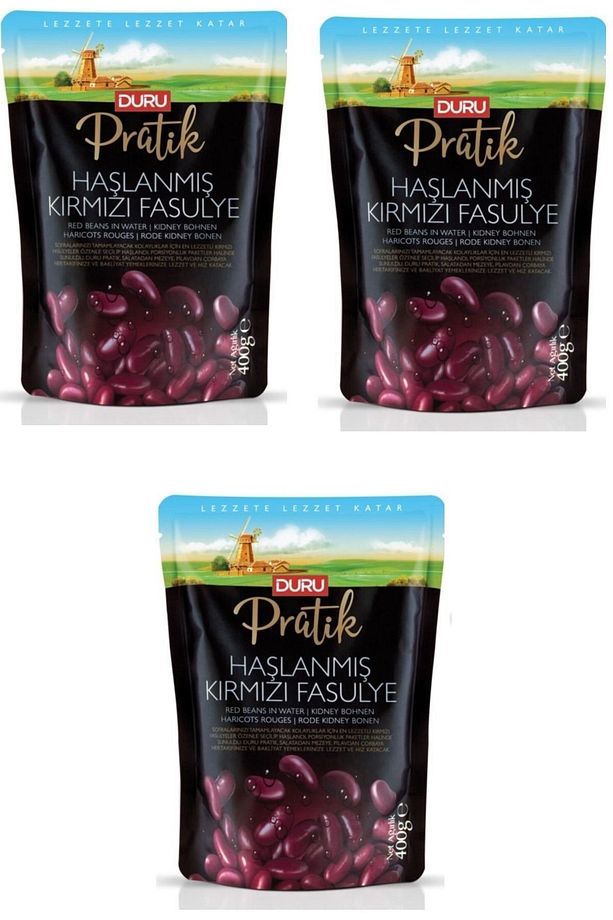 Pratik Haşlanmış Kırmızı Fasulye 400 Gr X 3 Adet - 1