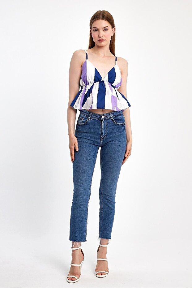 Striped Crop with Adjustable Strap - 1