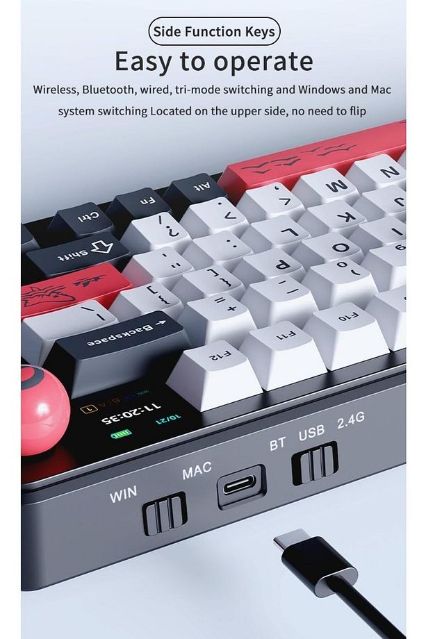Ak820 Max Plus Hawksbill Switch 3 Modlu Mekanik Oyuncu Klavyesi-dinamik Rgb-tft Ekran - 2