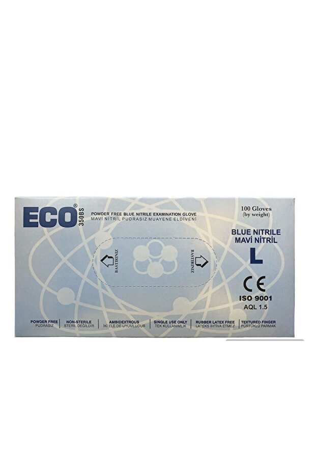 Nitril Mavi Eldiven Large 100 Adet - 1