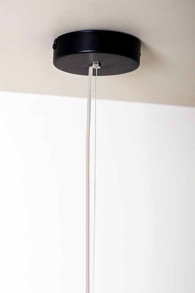 Soft Modern Siyah Ahşap Aydınlatma - Minimal LED Sarkıt Avize - 7