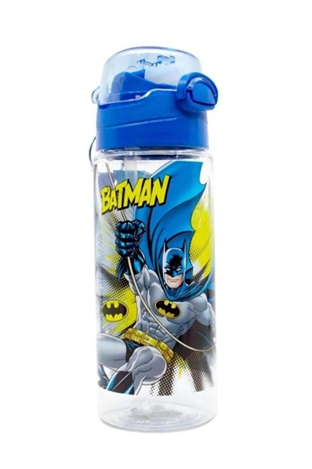 Batman Printed Lockable Strap Leakproof Water Bottle with Straw 500 ML Water Bottle