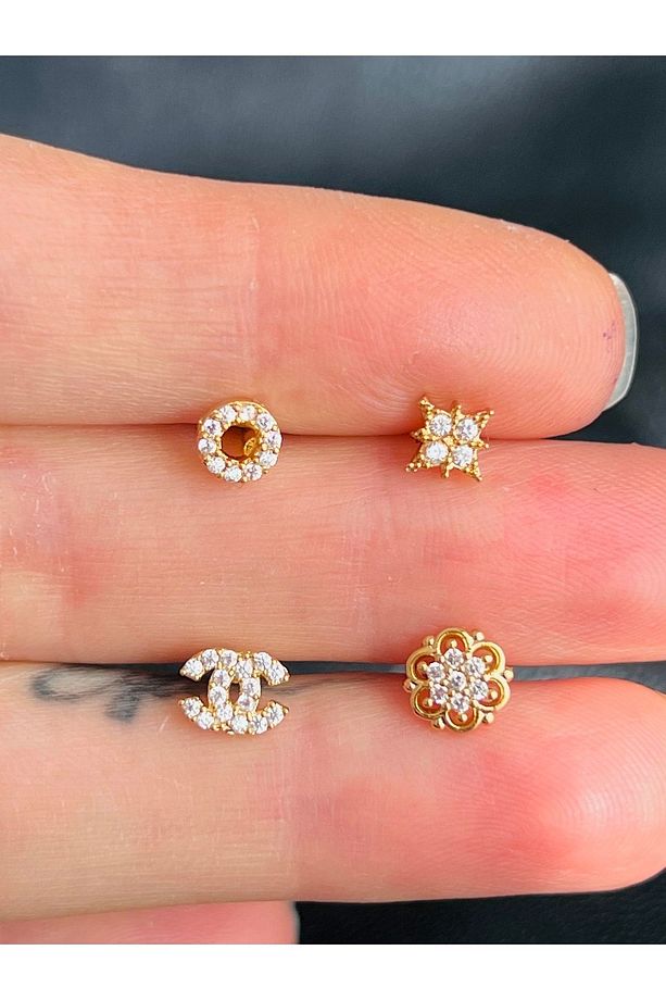 Çelik Kıkırdak Helix Tragus Piercing (4adet) - 3