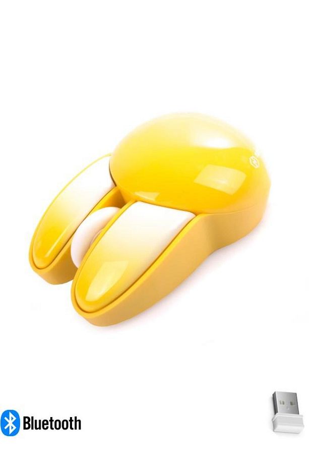 Sevimli Tavşan 3D Sarı Mouse Bluetooth + 2.4G Dual Mode - 1