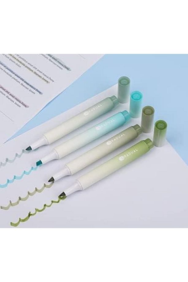 Gradual Yeşil Soft Renkler 4lü Fosforlu Kalem Seti - 3