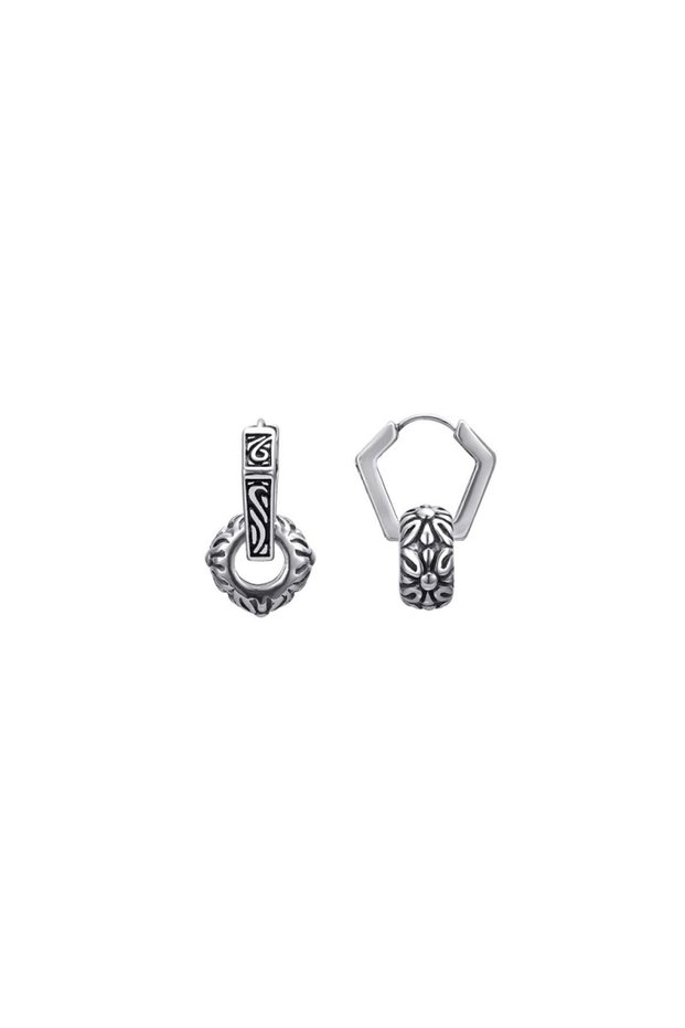 Large Ancient Design Tribal Embroidered Aztec Accessory Stainless & Tarnish Resistant 316L Steel Earrings