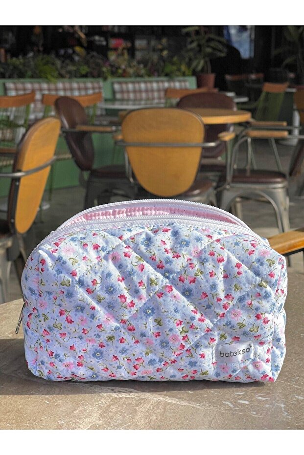 Crispy Flower Pattern Makeup Bag - Large Size - 1