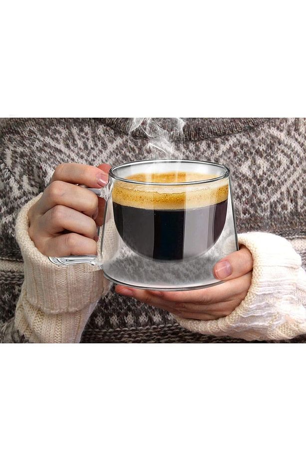 Goya 1 Adet Çift Yalıtımlı Sıcaklığı Koruma Özellikli Çift Cidarlı Kahve Espresso Bardak Kupa 1 - 3