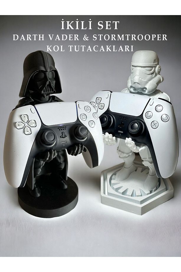 Star Wars Darth Vader & Stormtrooper 2'li Kol Tutacakları, Joystick Standı, Xbox / PS4 / PS5 Uyumlu - 1