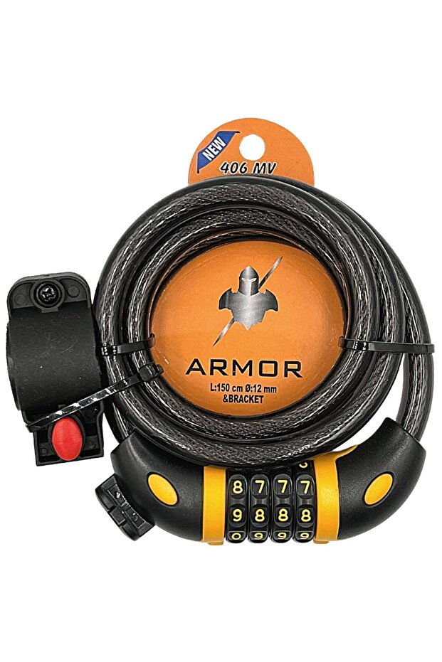 قفل دراجة بقوس عالي الأمان وكلمة مرور مدمجة (150 سم - 12 مم) - 1