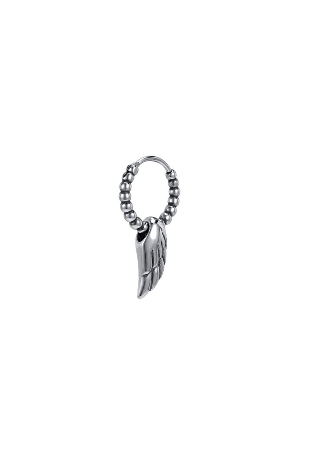Gothic Design Stainless & Tarnish-Resistant 316L Steel Earrings with Beads & Wing Accessories