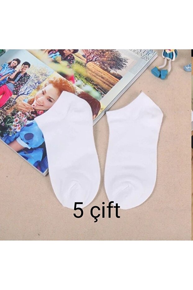 5 أزواج من الجوارب البيضاء العادية - 1