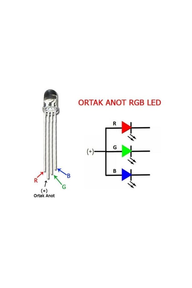 Rgb Led Ortak Anot 5 Adet 5mm - 3