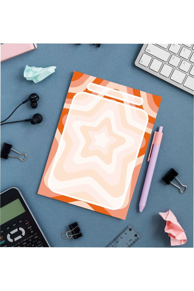 Red Star Pattern Notepad/A5 Memopad/Planner/To Do List/Notebook - 1
