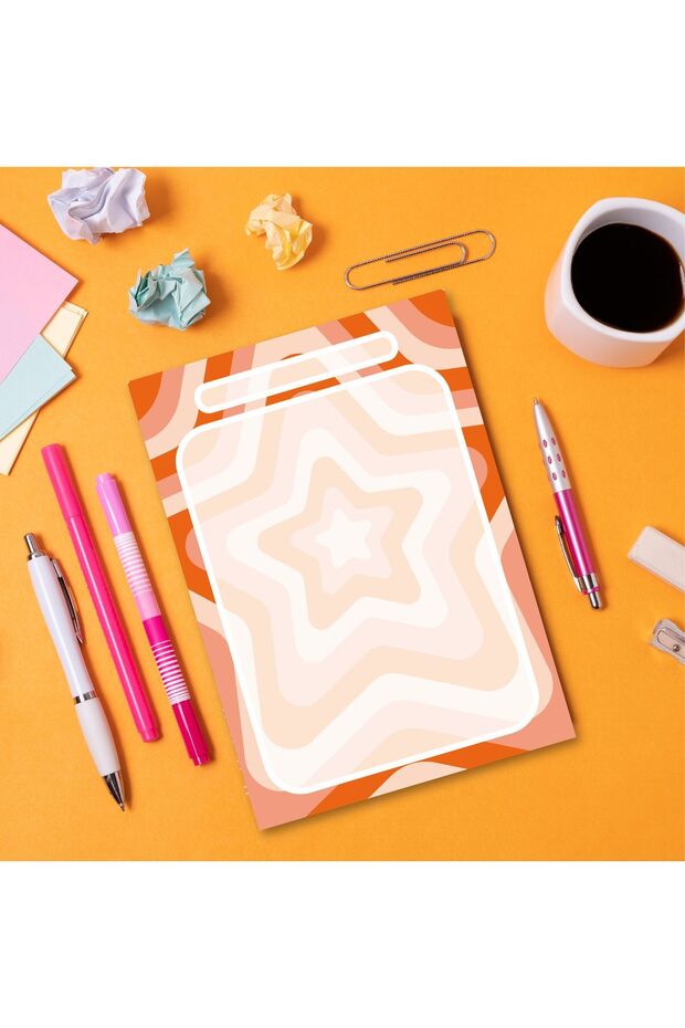 Red Star Pattern Notepad/A5 Memopad/Planner/To Do List/Notebook - 4