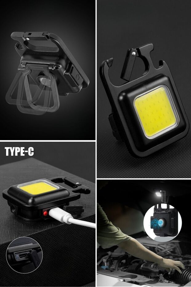 ® Anahtarlıklı, Açacaklı,Güçlü Mıknatıslı 3 Farklı Led Modlu Mini Boy Asılabilen Led Kamp Aydı - 4
