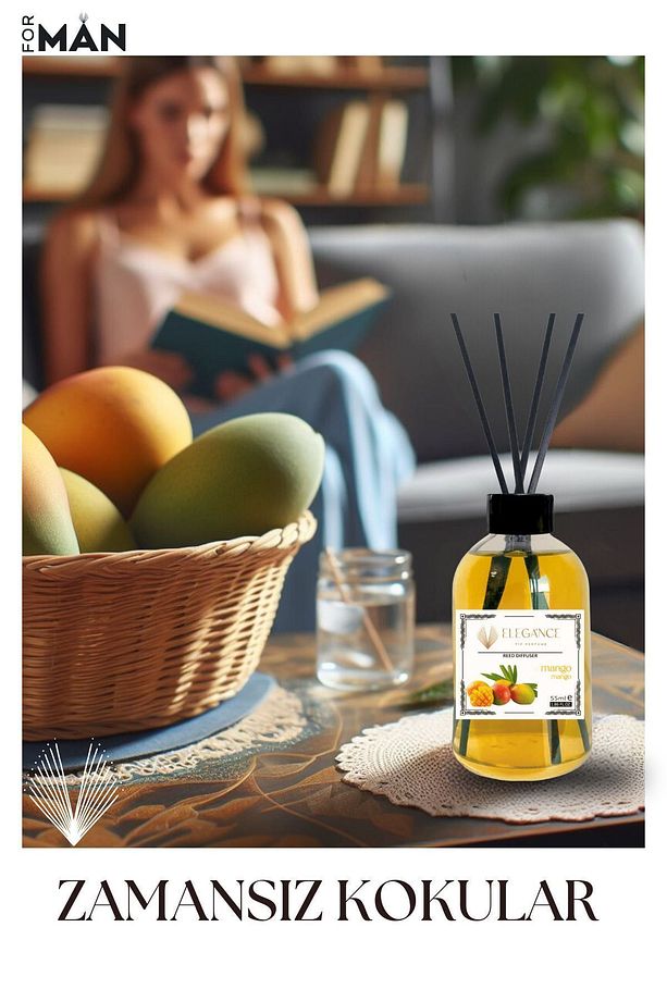 Özel Fiyat - Mango Reed Diffuser Bambu Cubuklu Oda Kokusu (55 ML) Ferahlatıcı Aromaterapi - 7