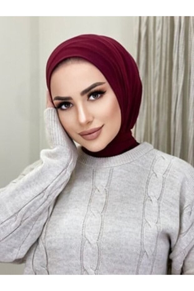 Women's Hijab Combed Cotton Snap-On Ready Bone Shawl Model Scarf Shawl