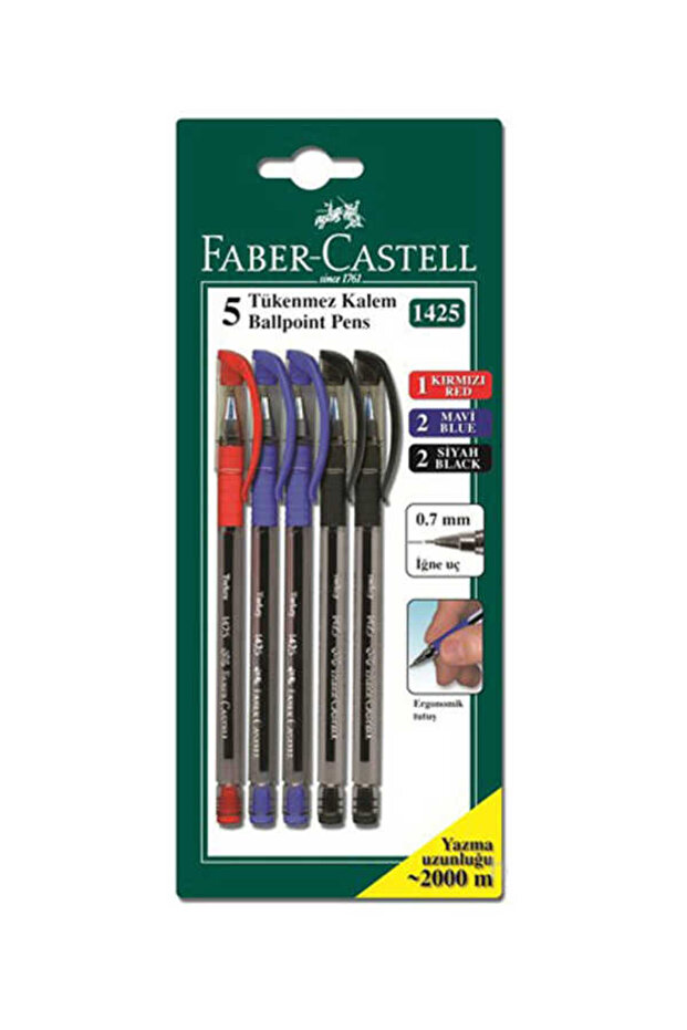 1425 Colored Pencils, 5-Piece Set (2 Blue, 1 Red, 3 Black)