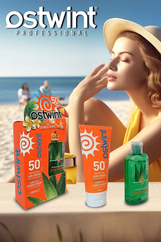 Spf 50 Güneş Kremi 100 ml E Vitaminli Aloe Vera Jel 100 ml Hediyeli - 2