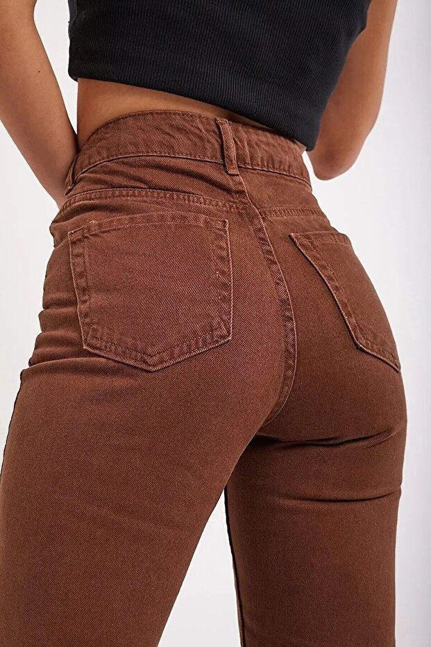 Vysoký pas Lycra Brown Mom Jean - Dámské kalhoty Penolope 2024 - 4