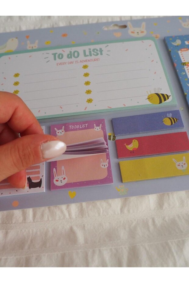 Haftalık Planlayıcı Tasarımlı Büyük Post-it Set Kuş - 4