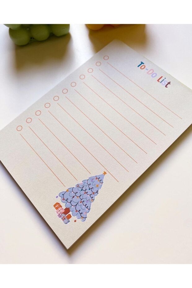 Çam Ağacı Desenli Yeşil Planlayıcı/to Do List/defter/notepad/memopad A6 - 4