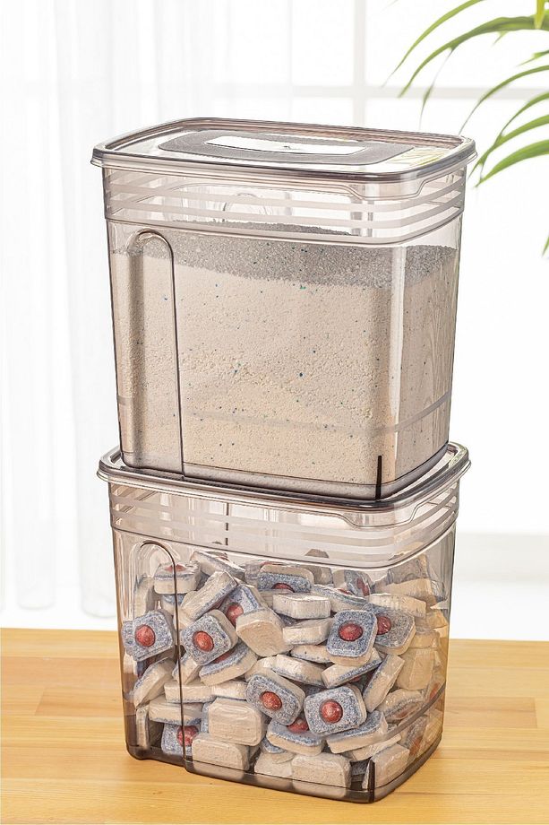 2'li 5,5 Litre Strip Mega Boy Deterjan Saklama Kutusu Antrasit - 2