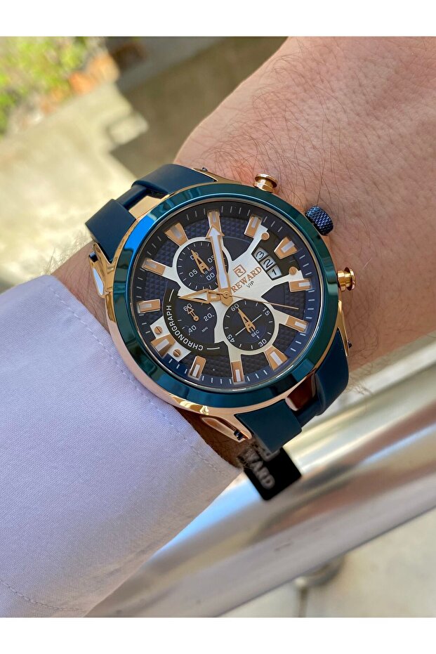 Navy Blue Color Silicone Band 3Atm Water Resistant Men Wrist Watch