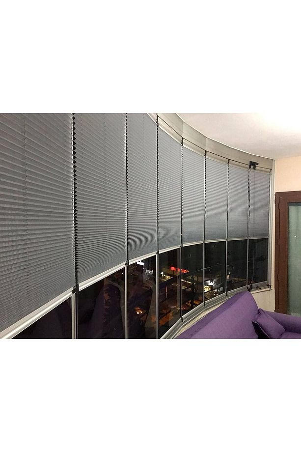 ANTRASİT PLİSELİ CAM BALKON PERDESİ - 3