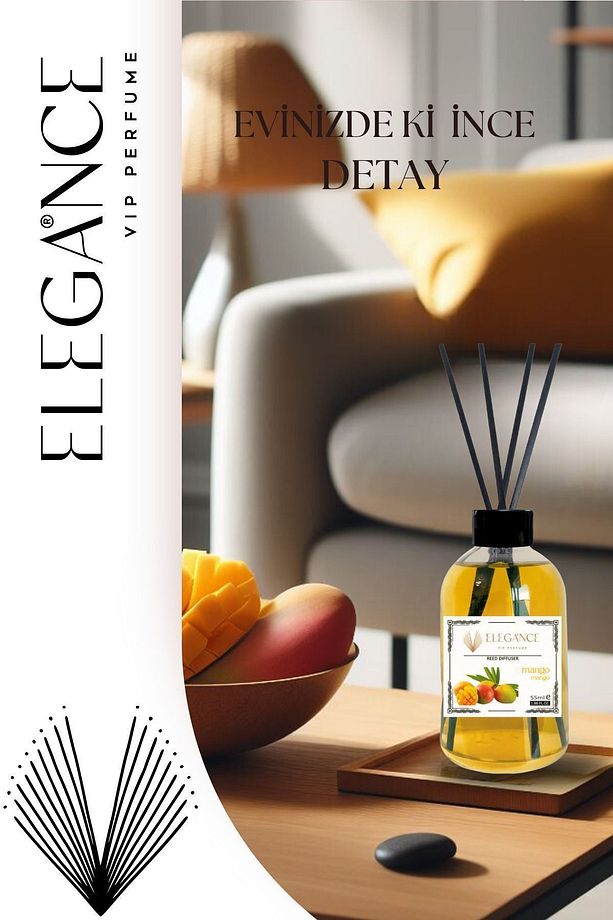 Özel Fiyat - Mango Reed Diffuser Bambu Cubuklu Oda Kokusu (55 ML) Ferahlatıcı Aromaterapi - 9