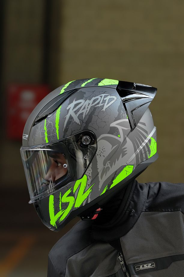 Rapıd 2 Race Raven Mat Siyah-gri-neon Sarı Kask - 7