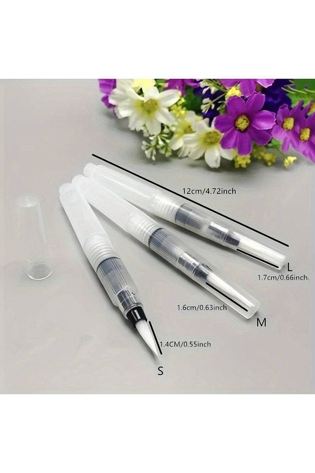 Fırça Uçlu, Brush Pen, Suluboya Fırçaları, Su Ve Mürekkep Hazneli Fırça Kalem-l Beden - 3
