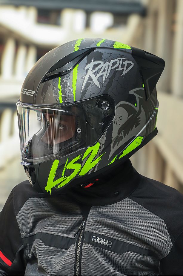 Rapıd 2 Race Raven Mat Siyah-gri-neon Sarı Kask - 3