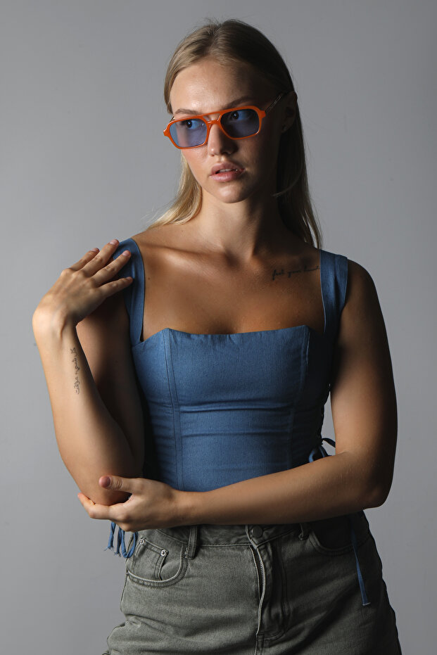 نظارات آيس كيوب برتقالية - 1