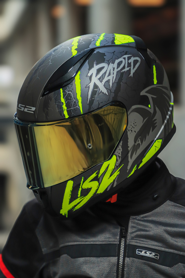 Rapıd 2 Raven Mat Siyah-gri-neon Sarı Kask - 1