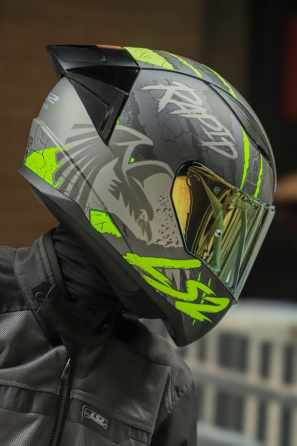 Rapıd 2 Race Raven Mat Siyah-gri-neon Sarı Kask - 7