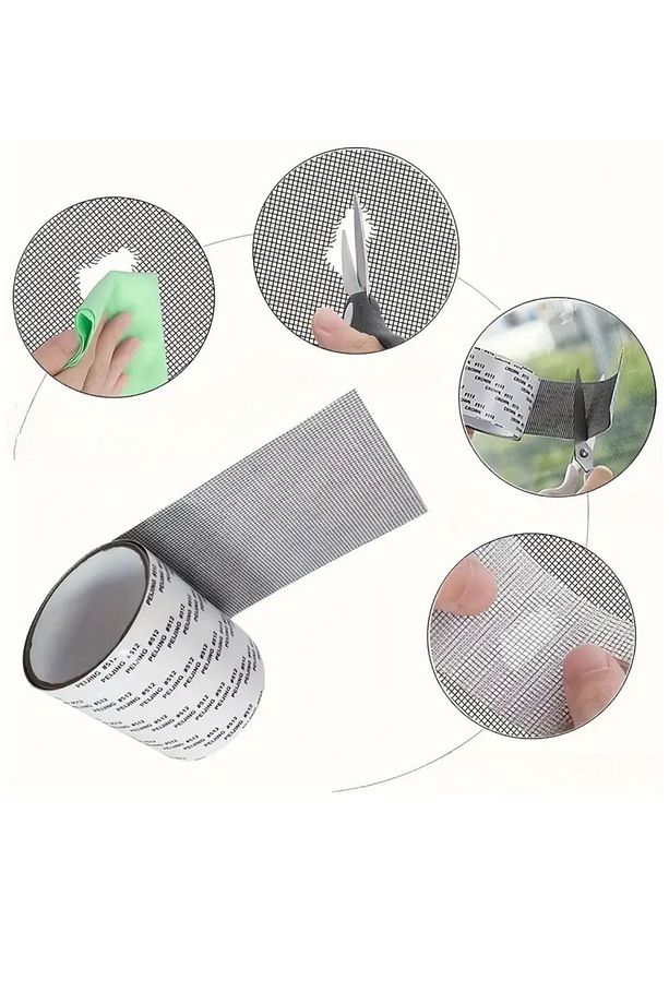 ® Güçlü Yapışkanlı Pencere Tamir Bandı, Böcek Önleyici Yama Bandı 2 Mt X 5 Cm - 4