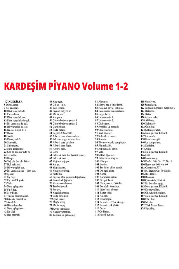 Kardeşim Piyano Volume 1-2 -kardeşim Piyano Okul Öncesi Başlangıç Piyano Metodu (2'Lİ SET) - 3
