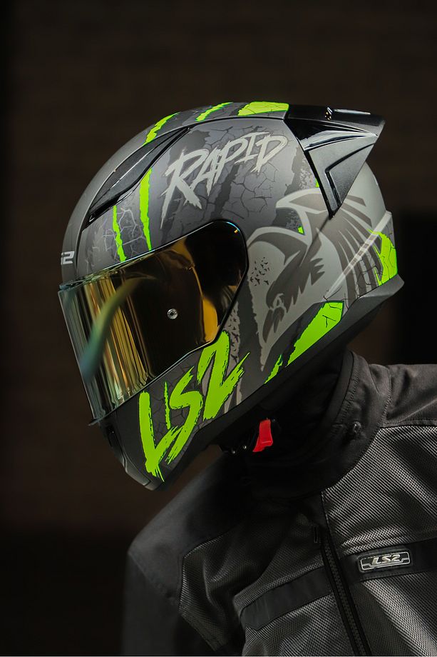 Rapıd 2 Race Raven Mat Siyah-gri-neon Sarı Kask - 1